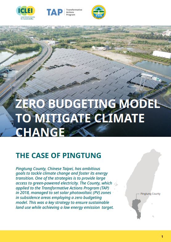 Zero Budgeting Model to Mitigate Climate Change: The Case of Pingtung